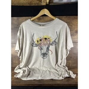 Maurice's "Bull Shirt" Flowers T-Shirt Size 3X Clean Fast Safe Shipping